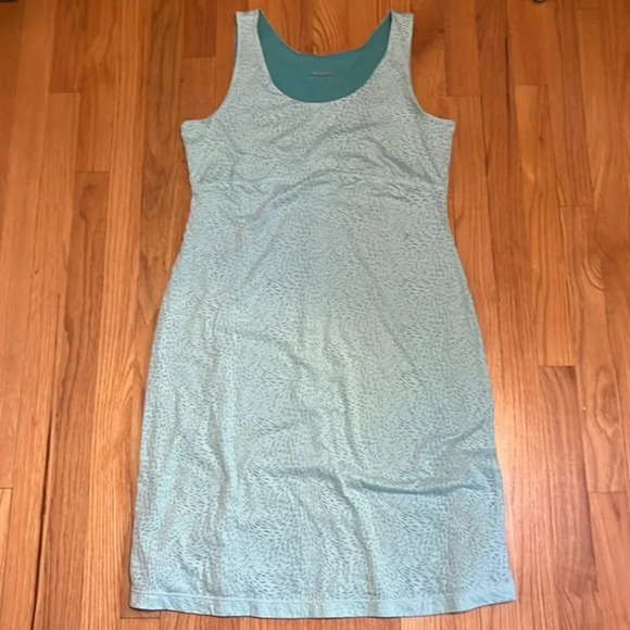 COLUMBIA fully lined‎ women’s soft turquoise blue tank dress Summer size L large - Picture 1 of 5
